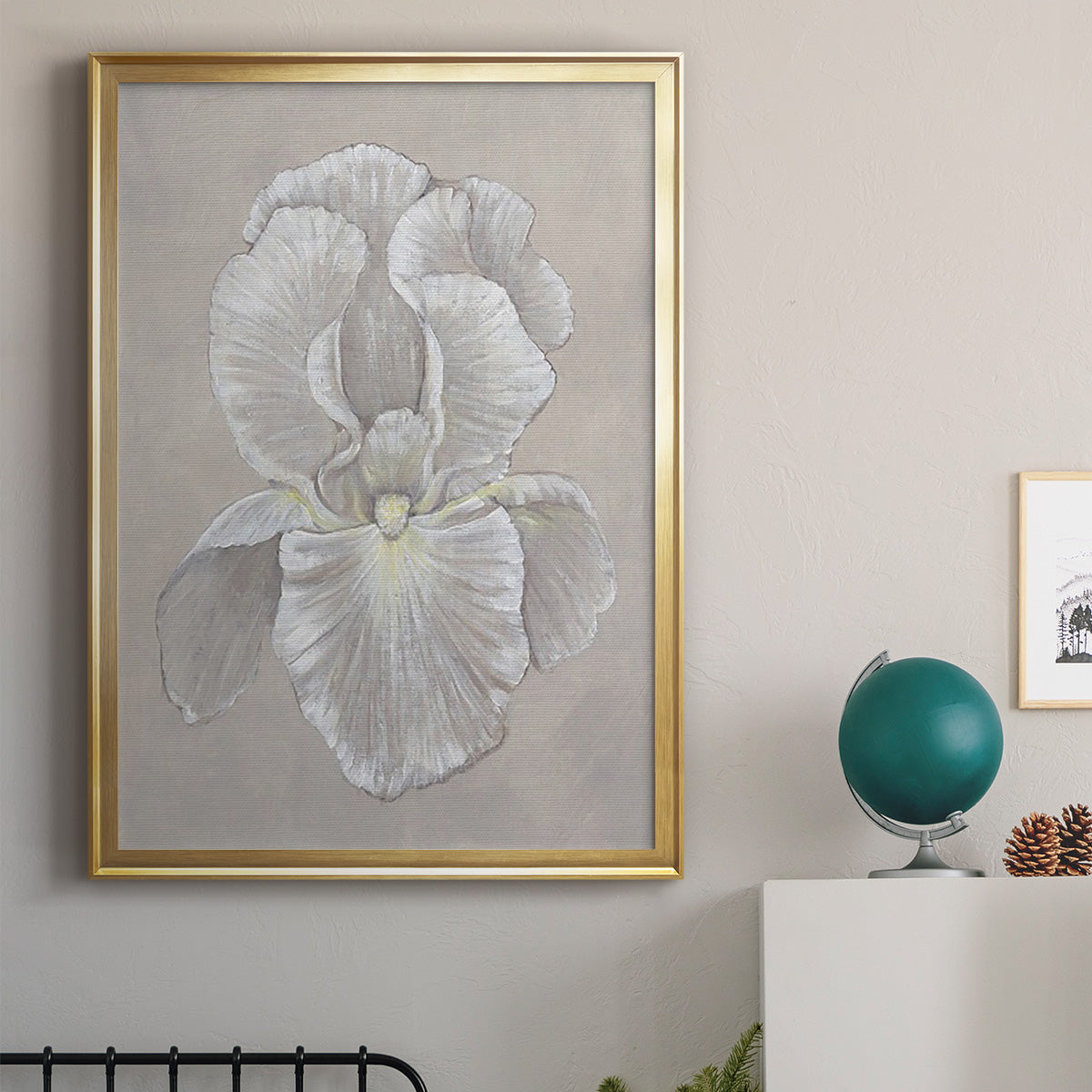 White Iris II - Modern Framed Canvas Print