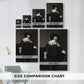 Size comparison chart for canvas art prints, showing multiple size options.
