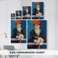 Size comparison chart for canvas art prints, showing multiple size options.
