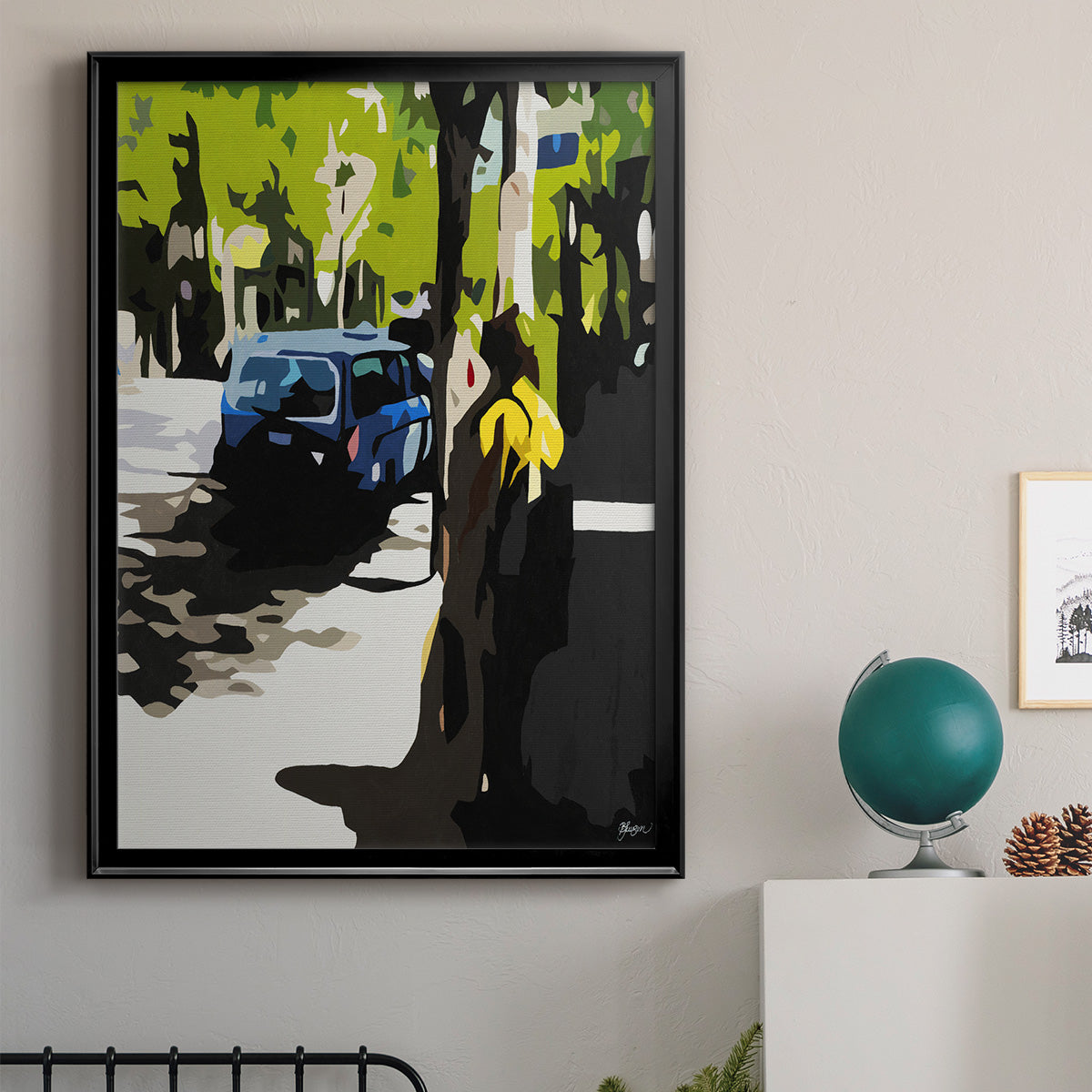 A Volvo in Ballard - Modern Framed Canvas Print