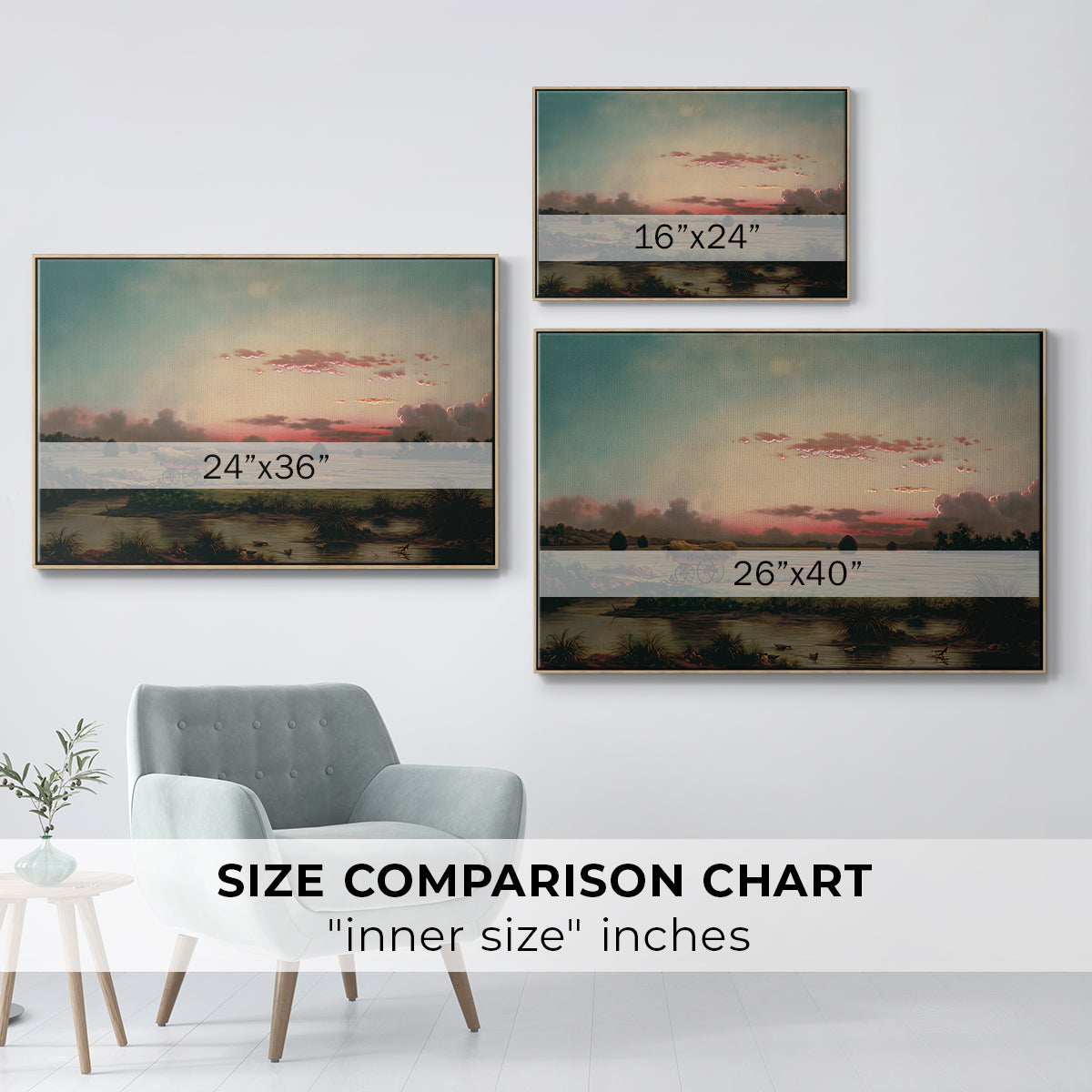 The Marshes at Rhode Island, 1866 - Floater Framed Canvas Print