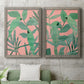 Pink and Green Birds of Paradise I - Premium Framed Canvas 2 Piece Set - Ready to Hang