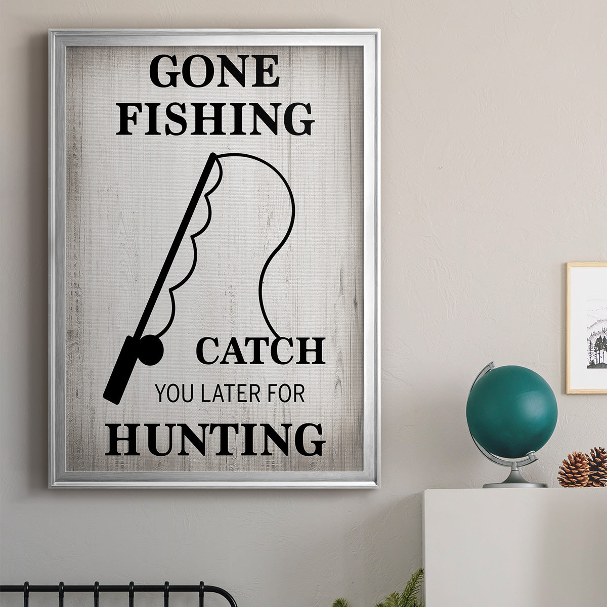 Gone Fishing - Modern Framed Canvas Print