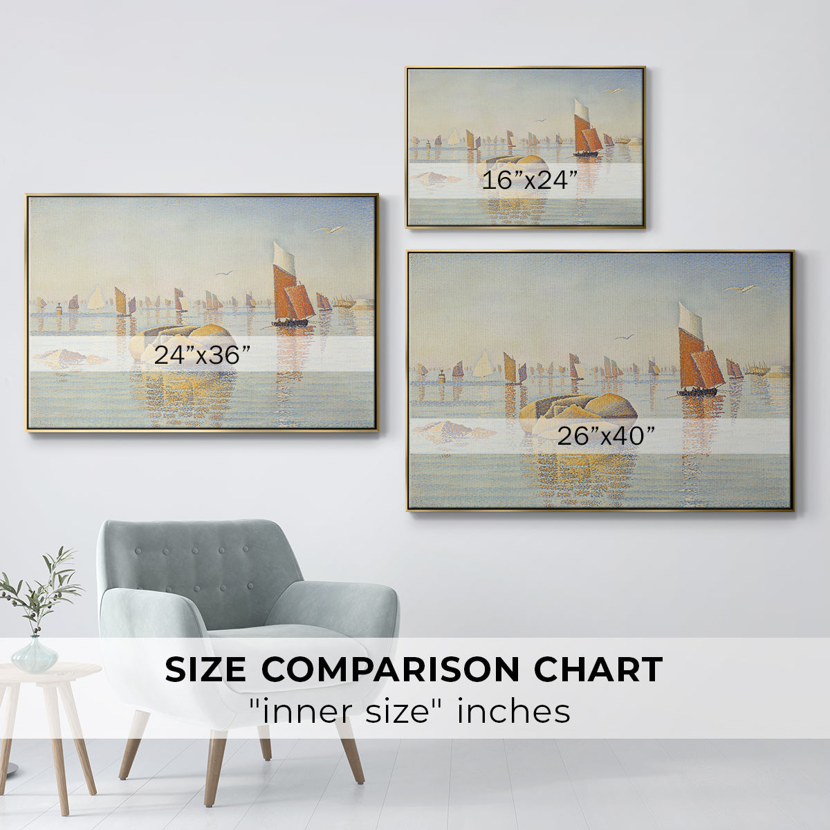 Concarneau, Quiet Morning, Opus 219, 1891 - Floater Framed Canvas Print