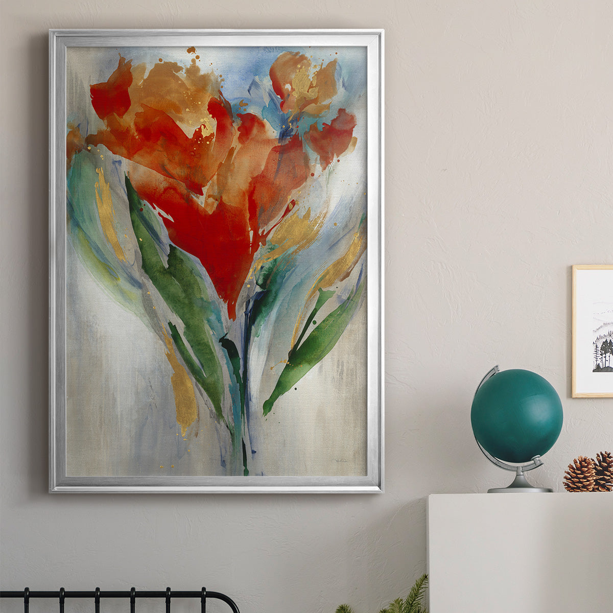 Wild Flower Bouquet - Modern Framed Canvas Print