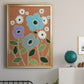 Woodblock Floral IV - Modern Framed Canvas Print