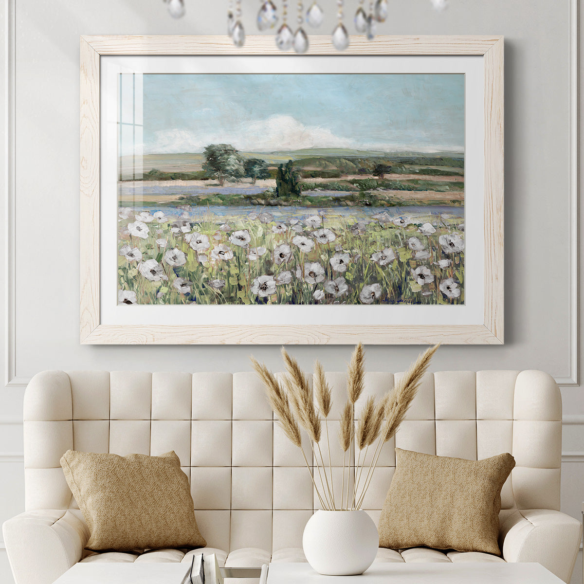 Vintage Poppy Valley - Barnwood Framed Art Print