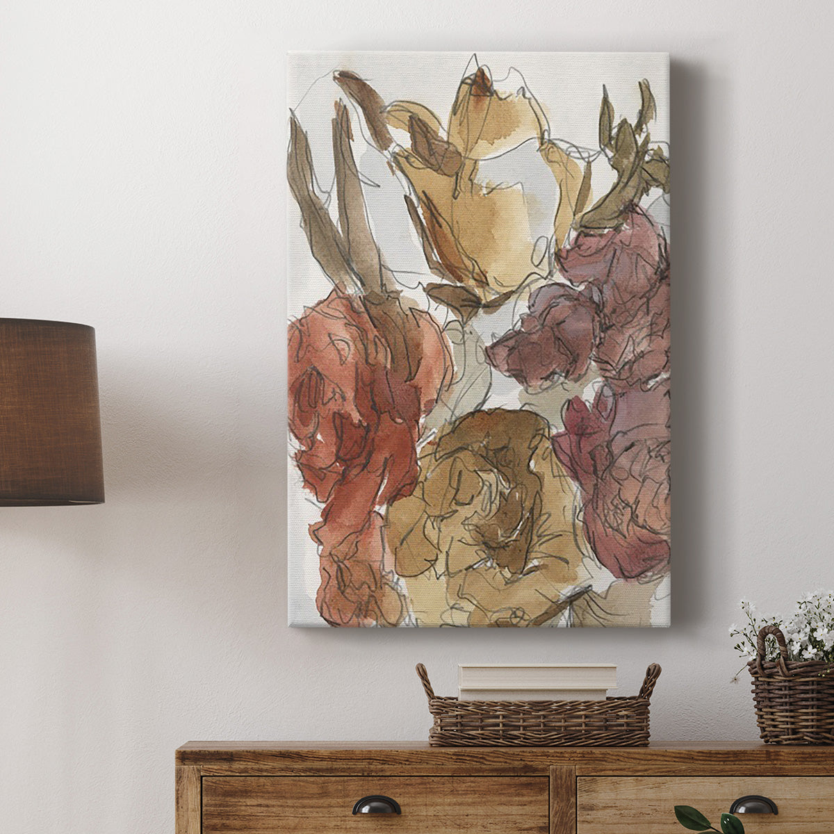 Cropped Floral Arrangement I - Canvas Art Print