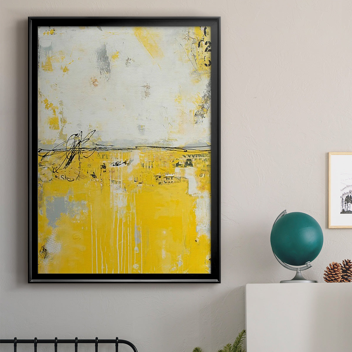 Yellow Bound - Modern Framed Canvas Print