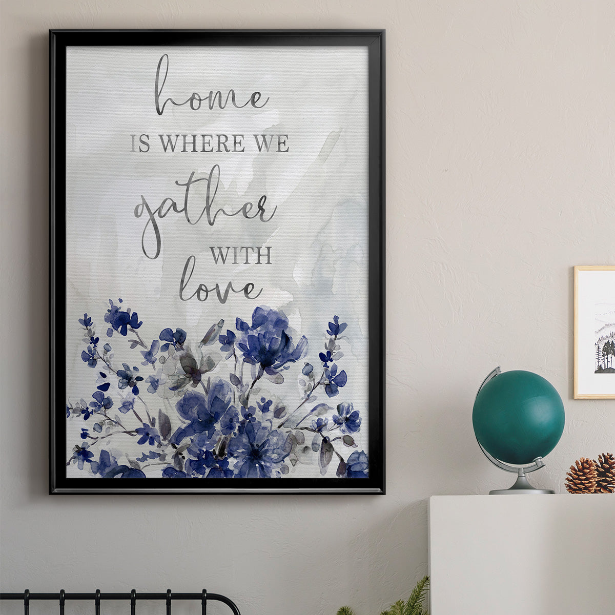 Gather With Love - Modern Framed Canvas Print