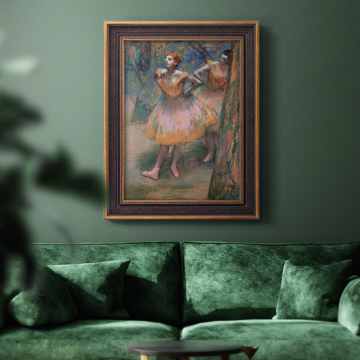 Two Dancers - Ornate Framed Canvas Print