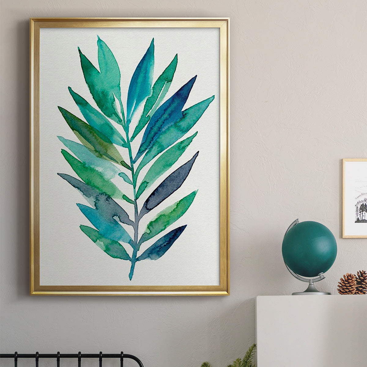 Palm Frond Flow II - Modern Framed Canvas Print