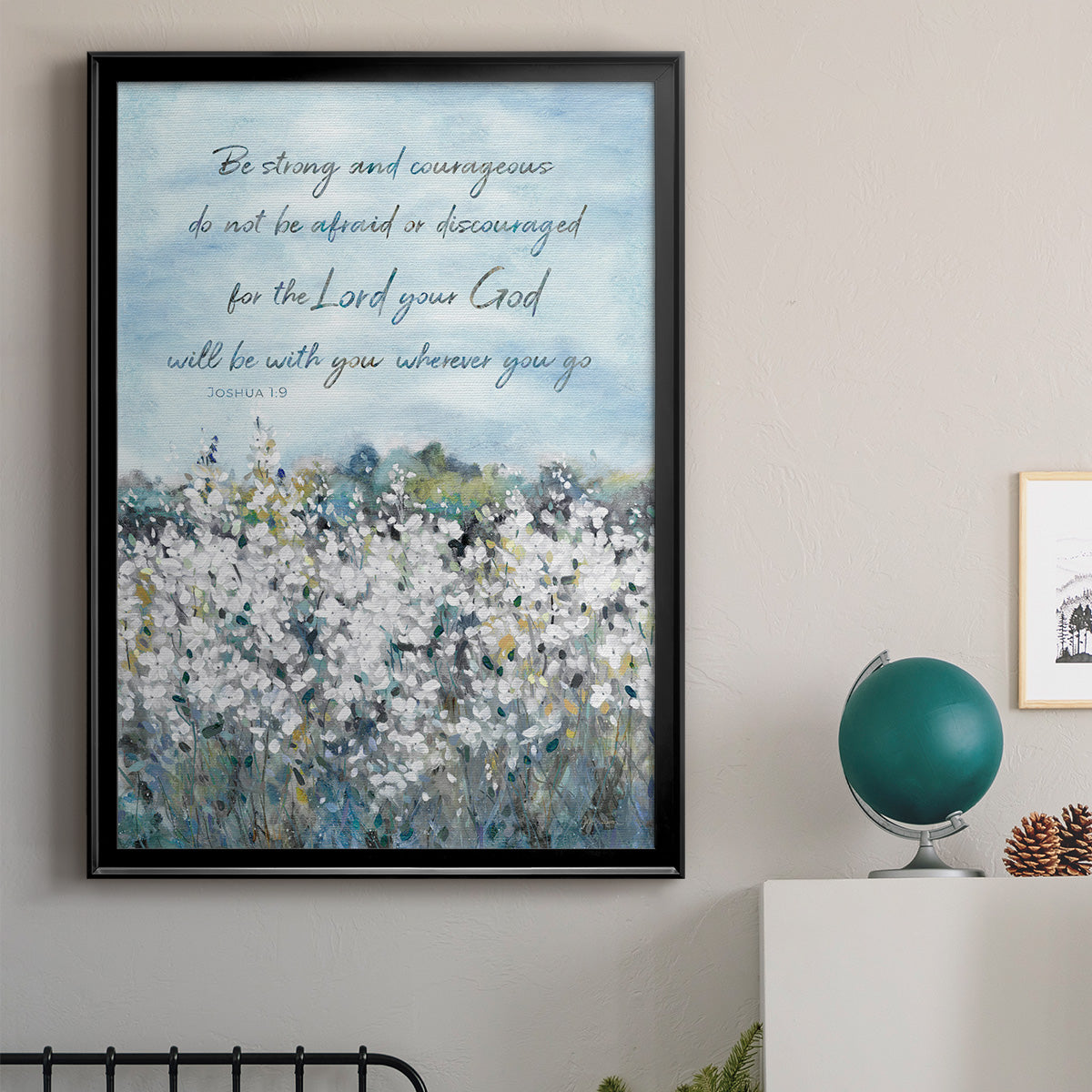 Be Strong Flower Field - Modern Framed Canvas Print