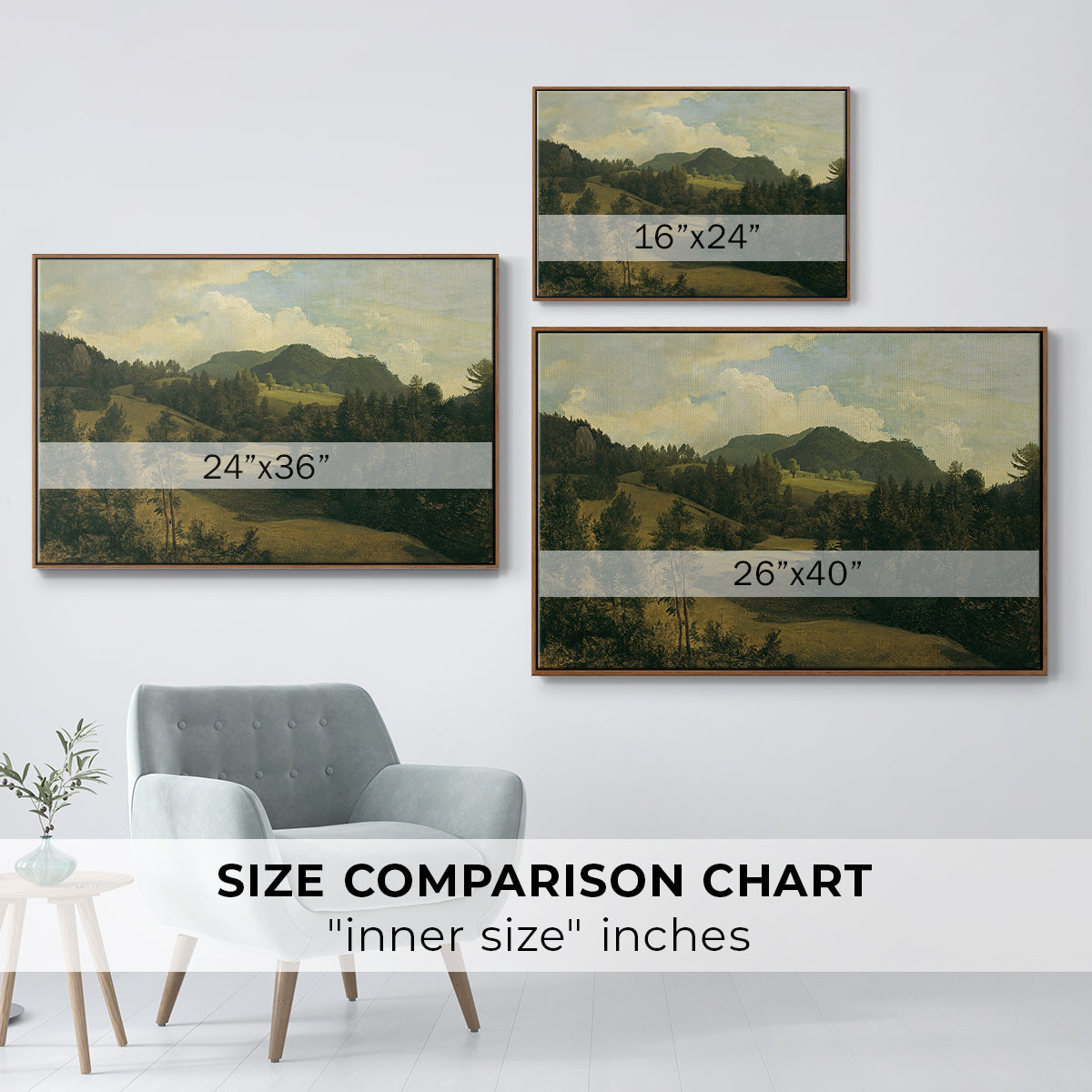 Landscape near Miesenbach, c. 1830 - Floater Framed Canvas Print