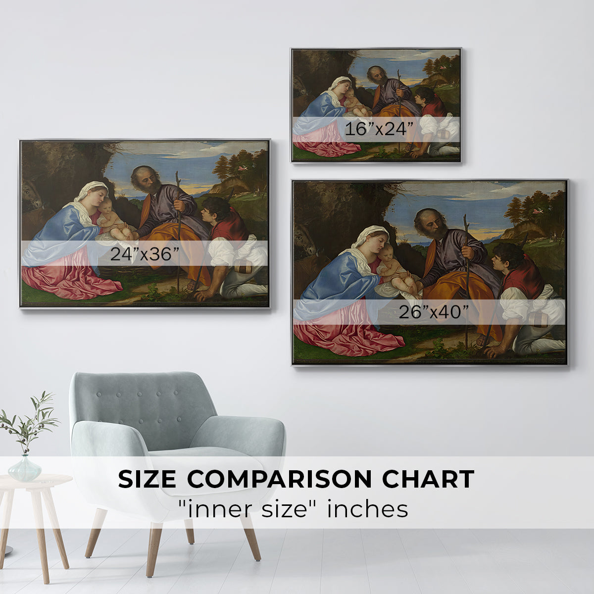 The Holy Family with a Shepherd, c. 1510 - Floater Framed Canvas Print