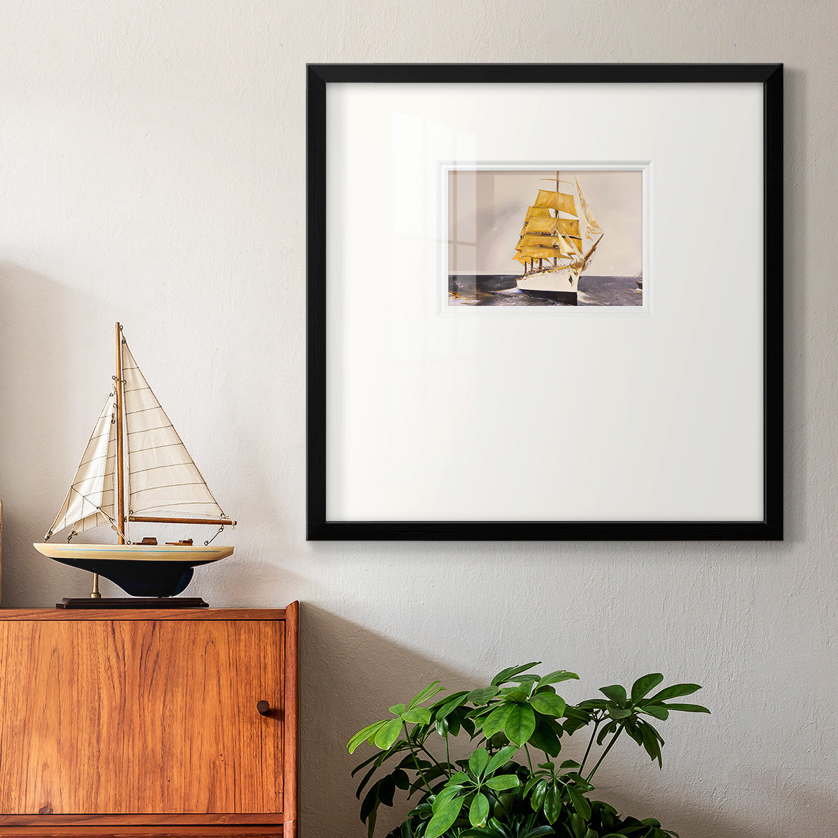 Golden Sailor Premium Framed Print Double Matboard