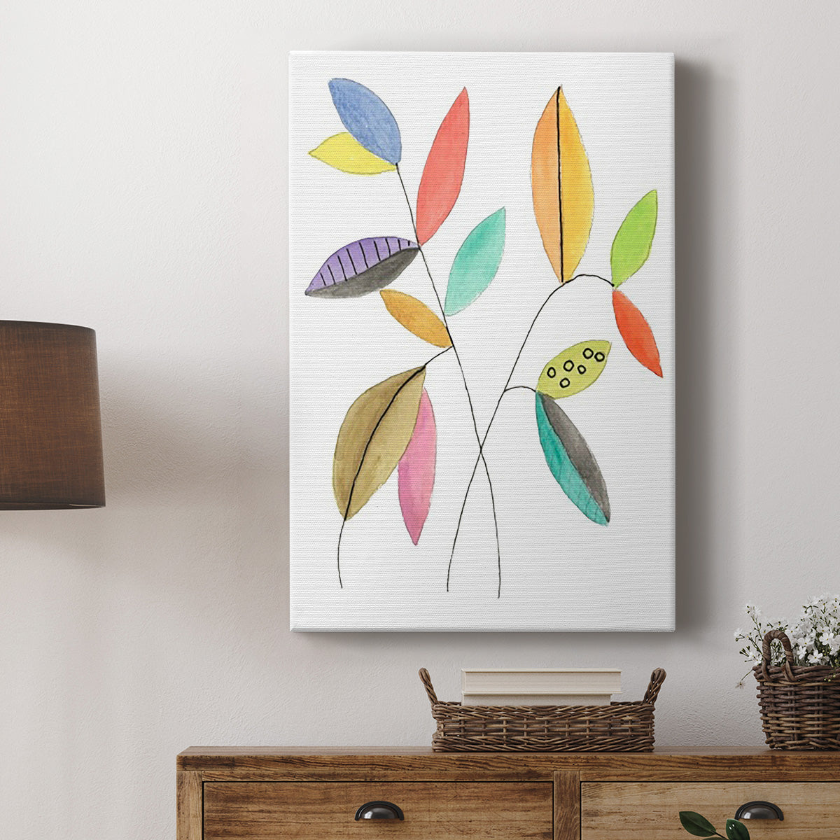 Color Pop Leaves IV - Canvas Art Print