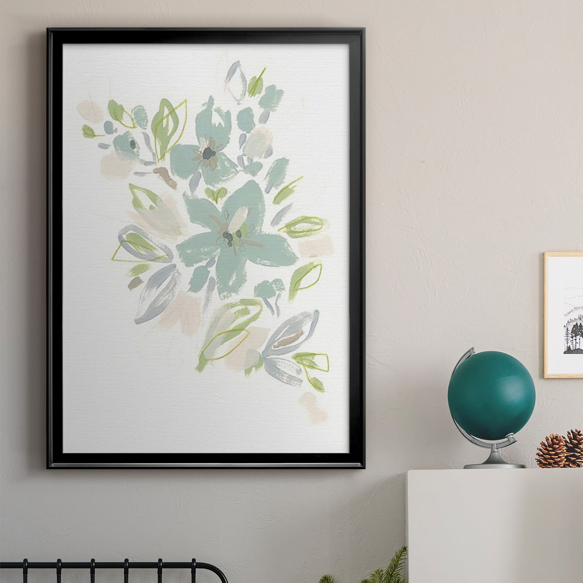 Seafoam Petals IV - Modern Framed Canvas Print