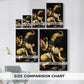 Size comparison chart for canvas art prints, showing multiple size options.