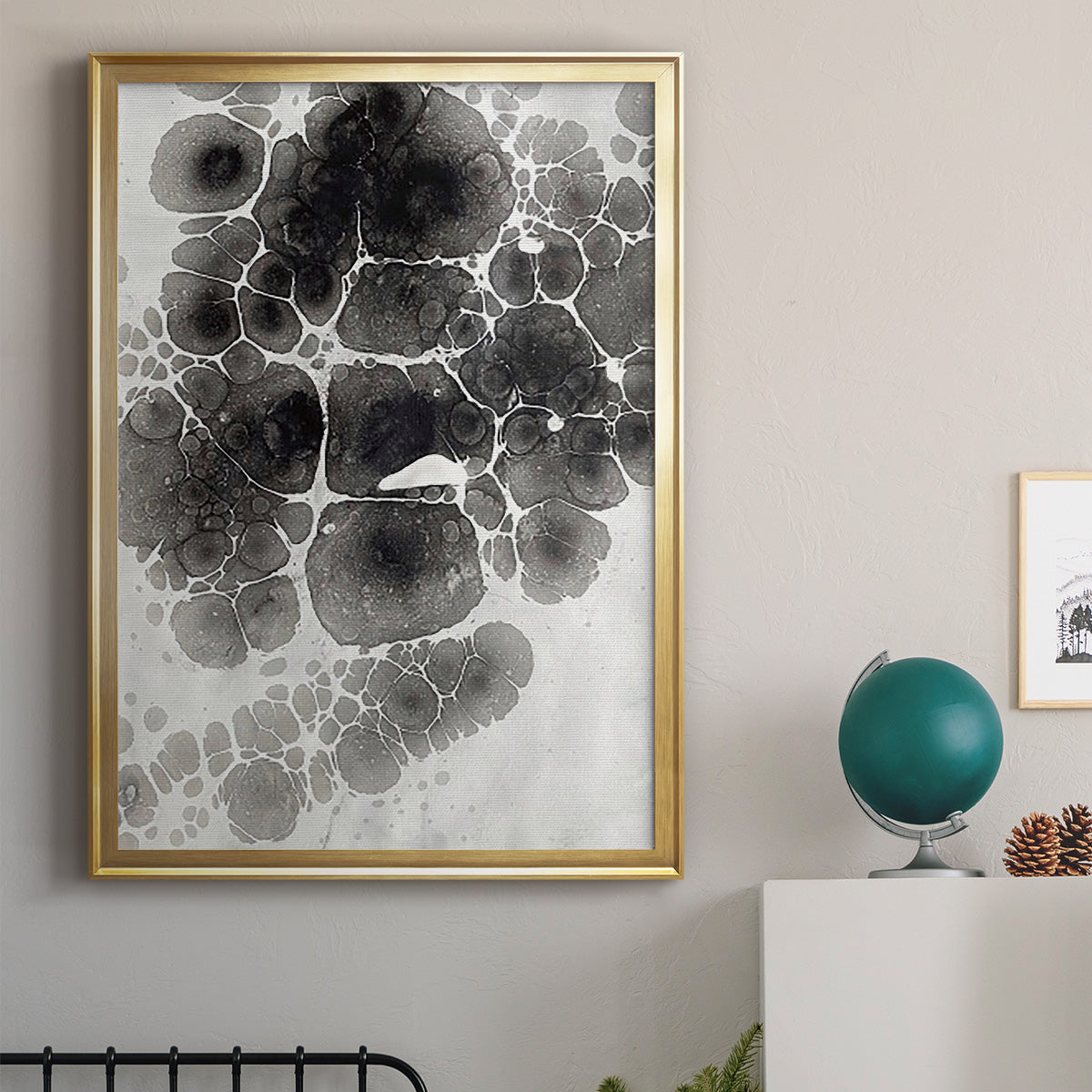 Marbling XII - Modern Framed Canvas Print