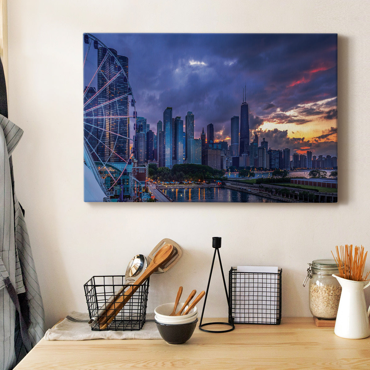 Chicago Skyline at Sunset - Canvas Art Print