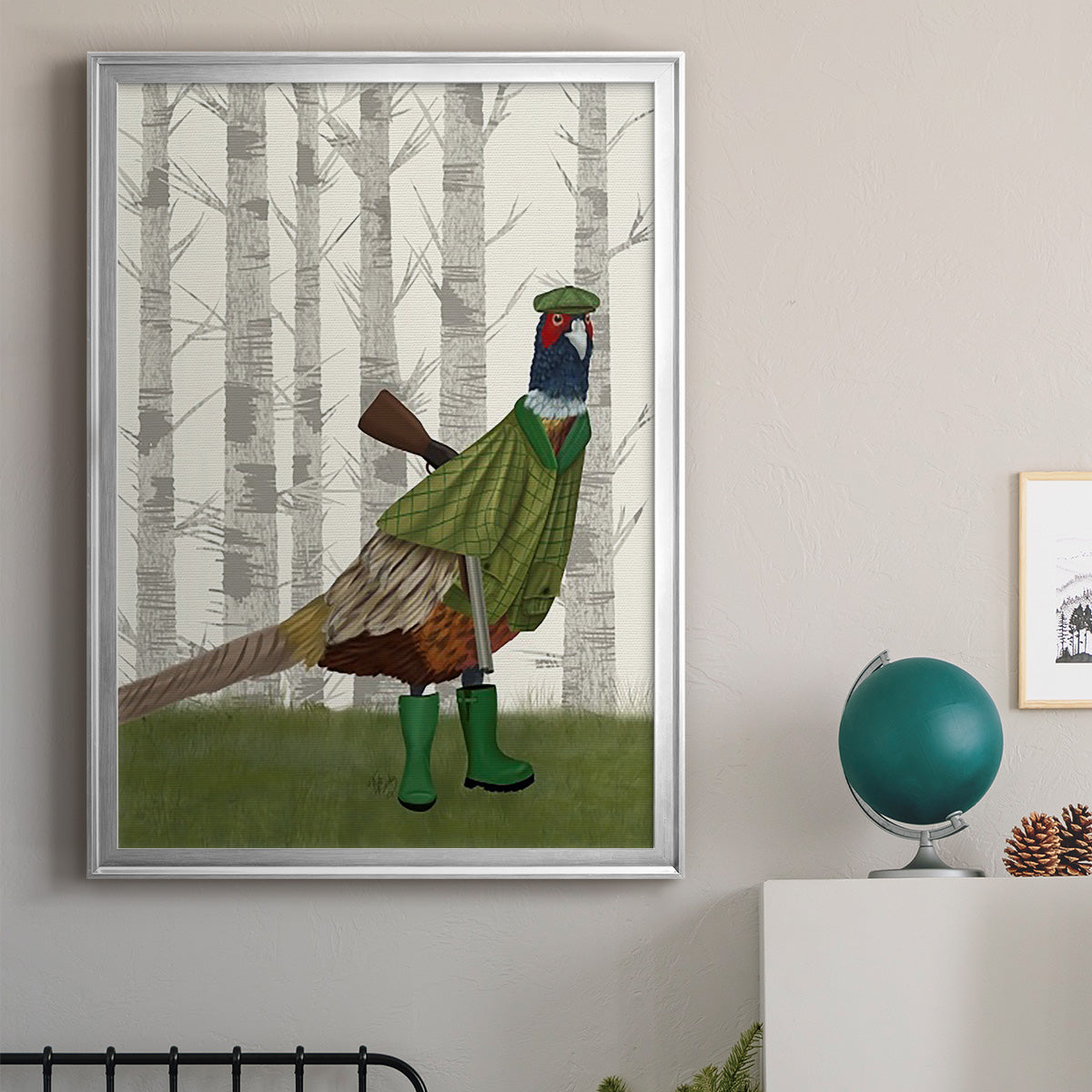 Pheasant Shooting Party 2 - Modern Framed Canvas Print