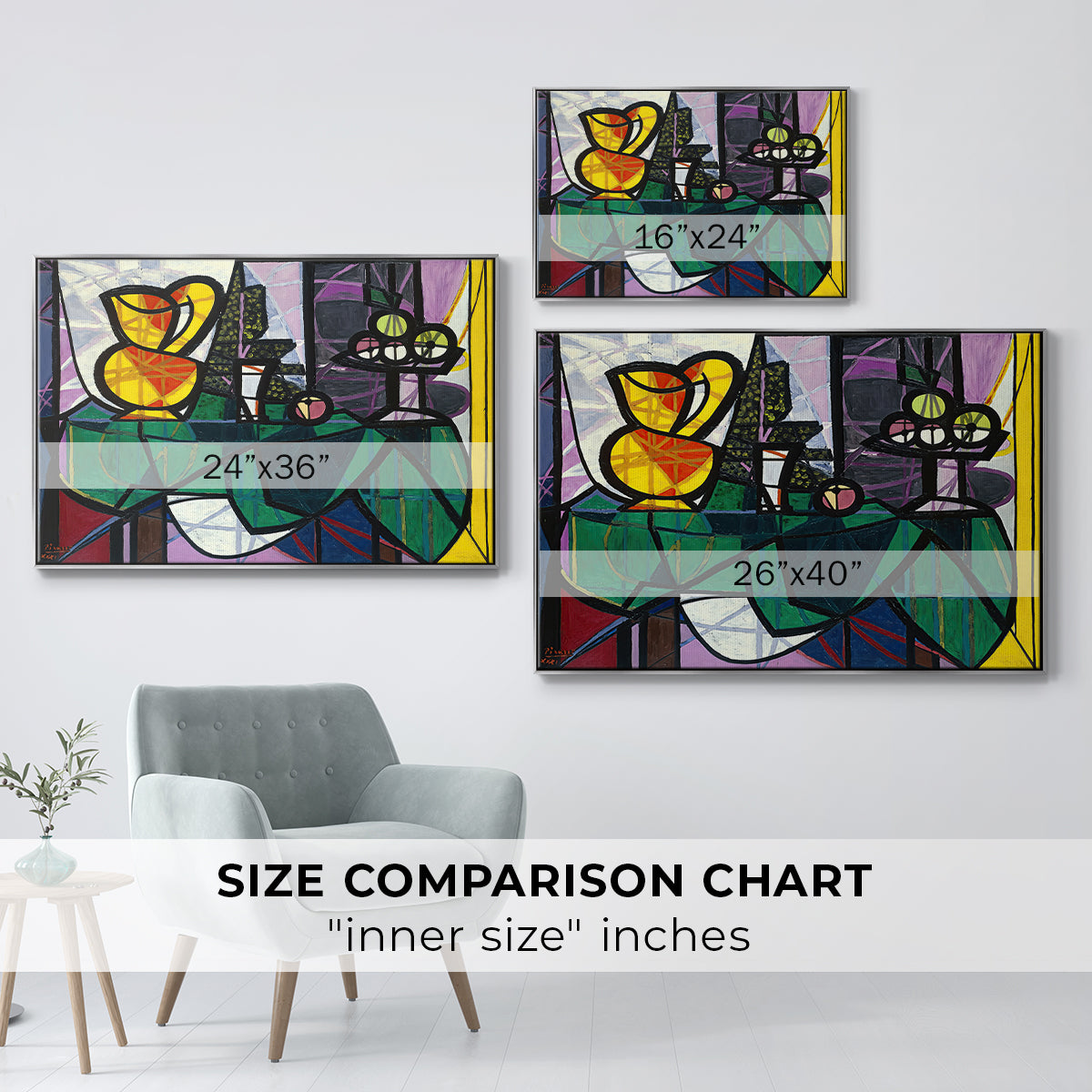 Pitcher and Bowl of Fruit, 1931 - Floater Framed Canvas Print