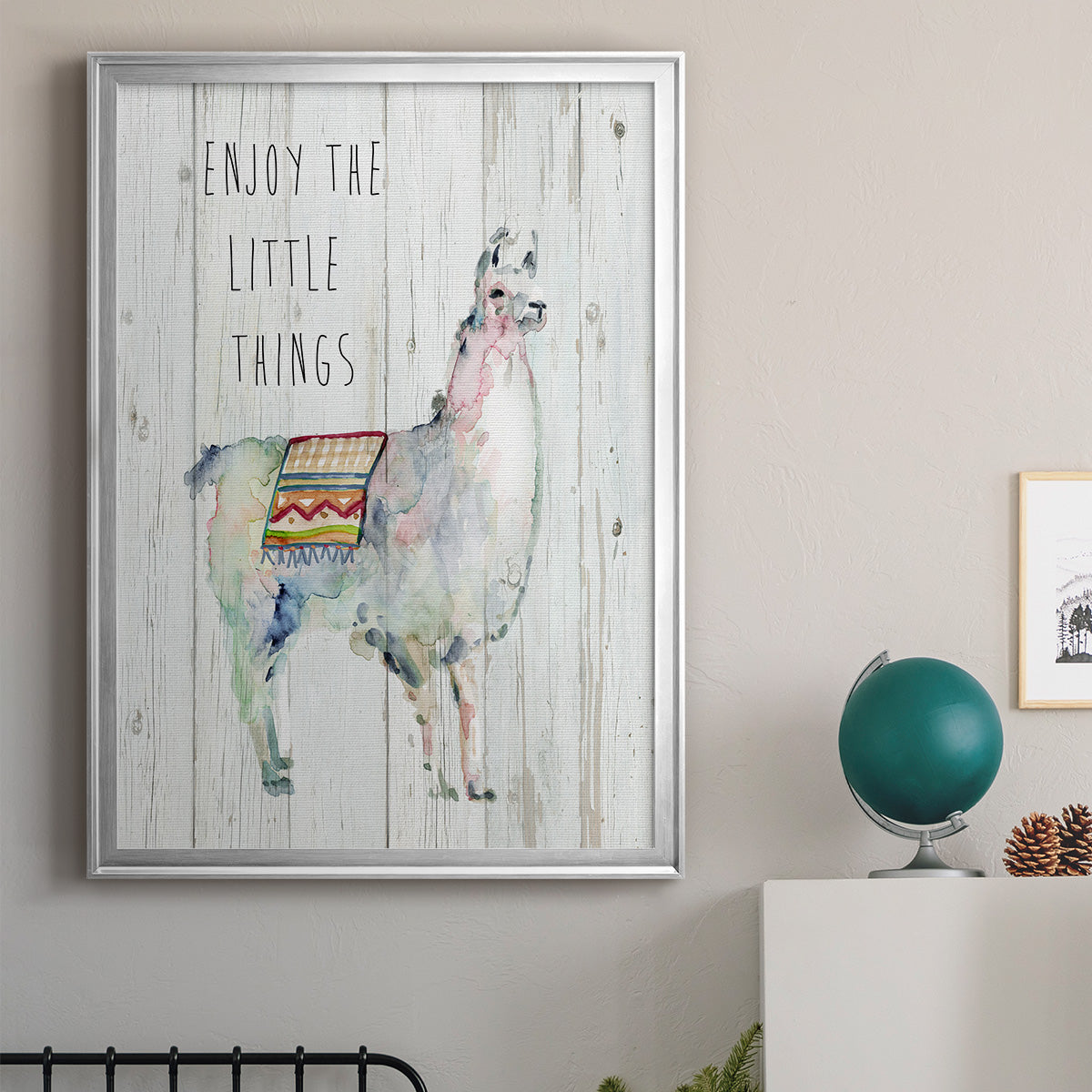 Llama Little Things - Modern Framed Canvas Print