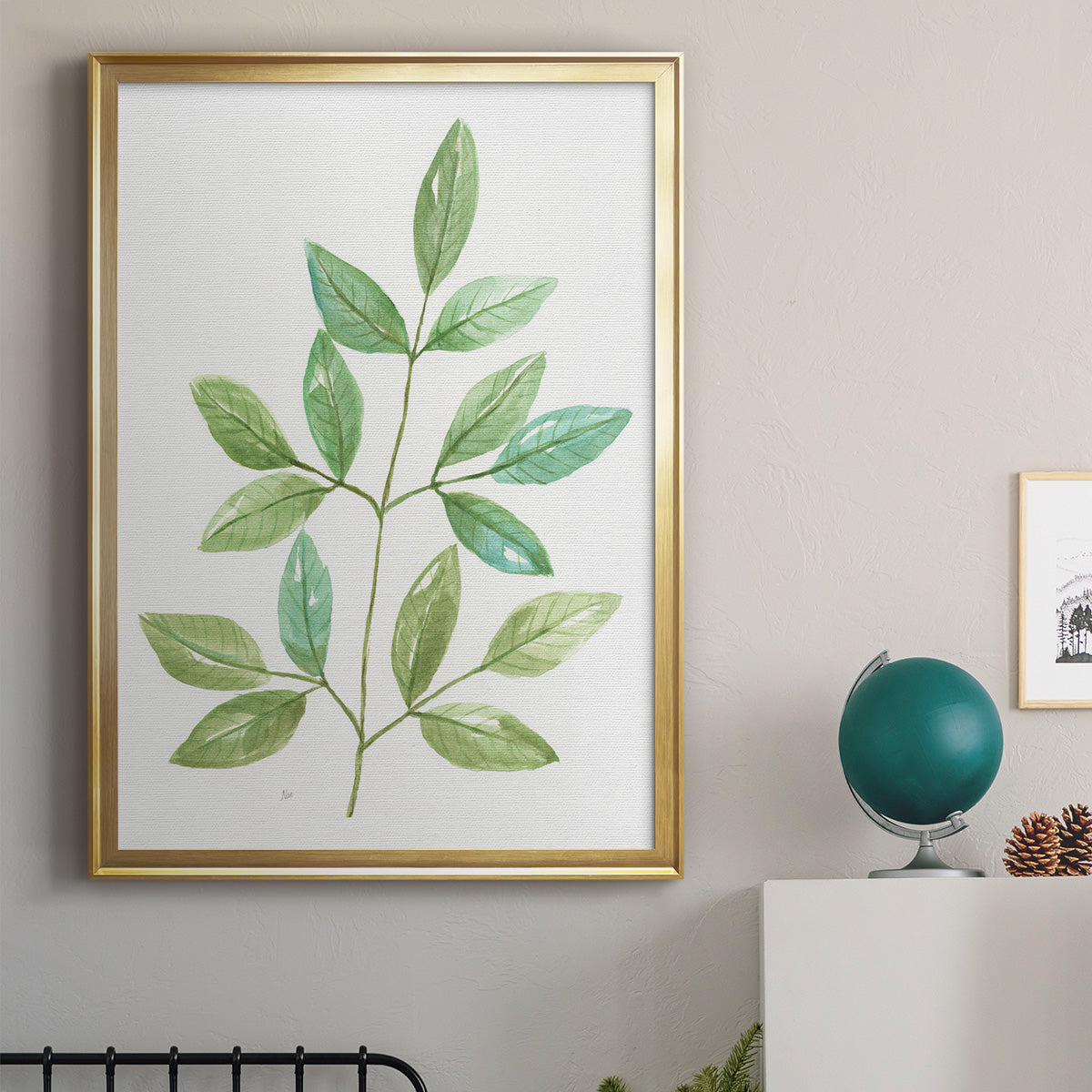 Spring Greens III - Modern Framed Canvas Print