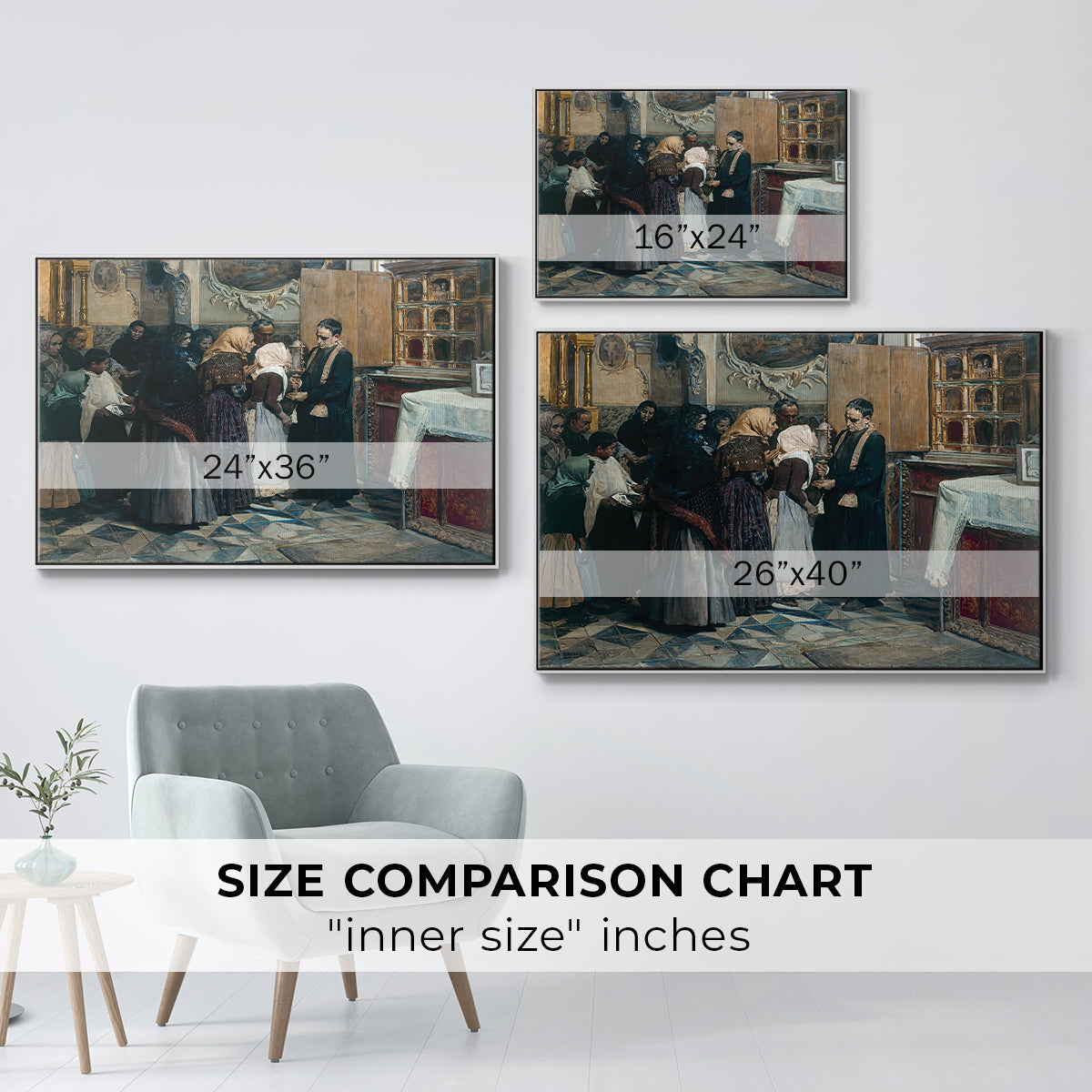 Kissing the Relic, 1893 - Floater Framed Canvas Print
