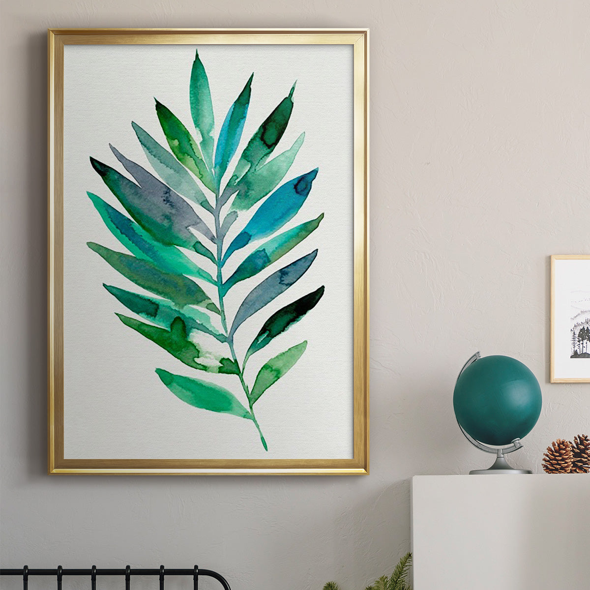 Palm Frond Flow III - Modern Framed Canvas Print