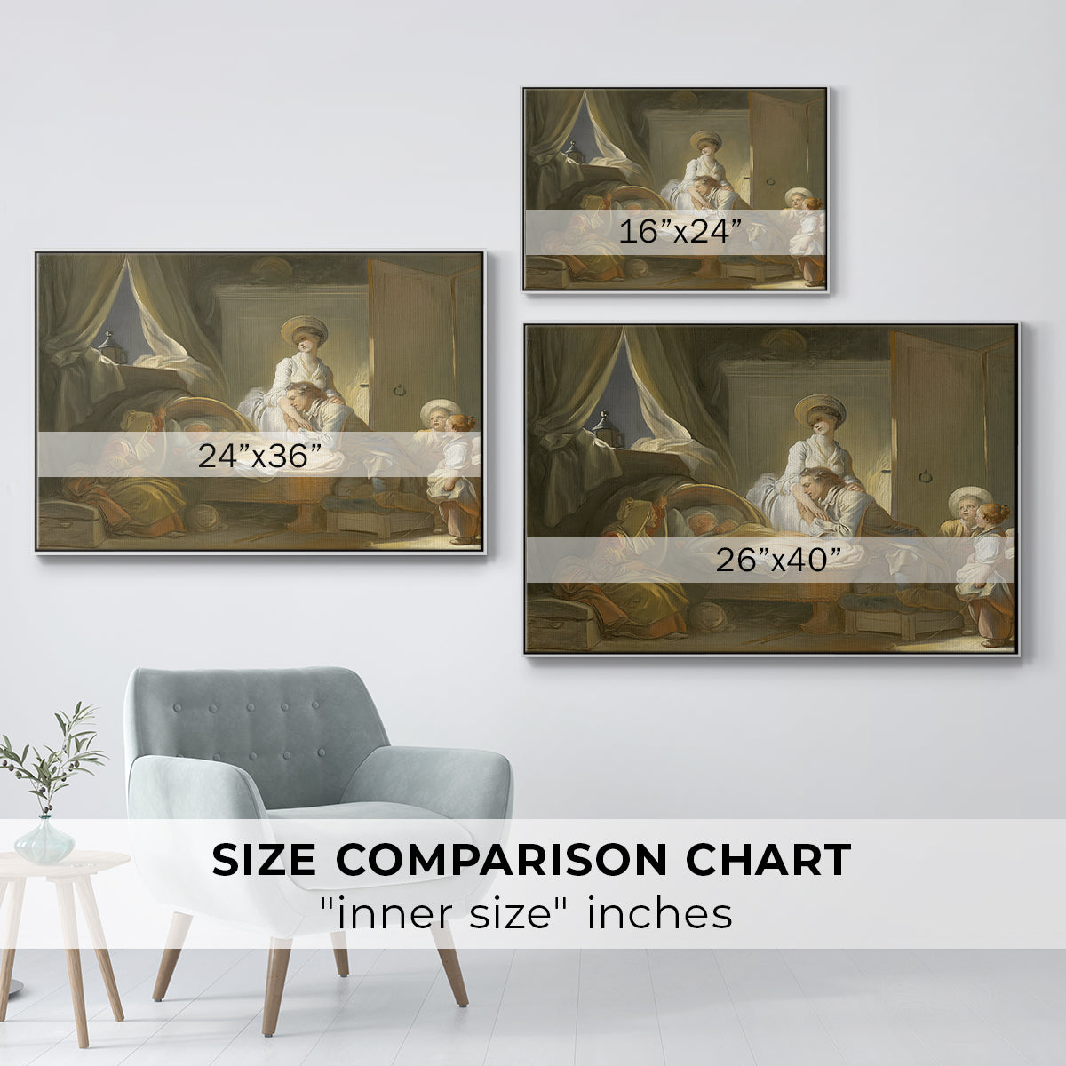 The Visit to the Nursery, c. 1775 - Floater Framed Canvas Print