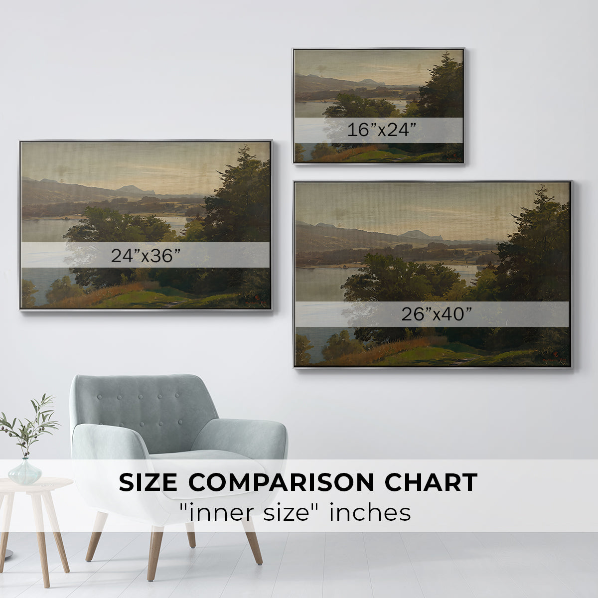 View of the Mondsee, 1870 - Floater Framed Canvas Print