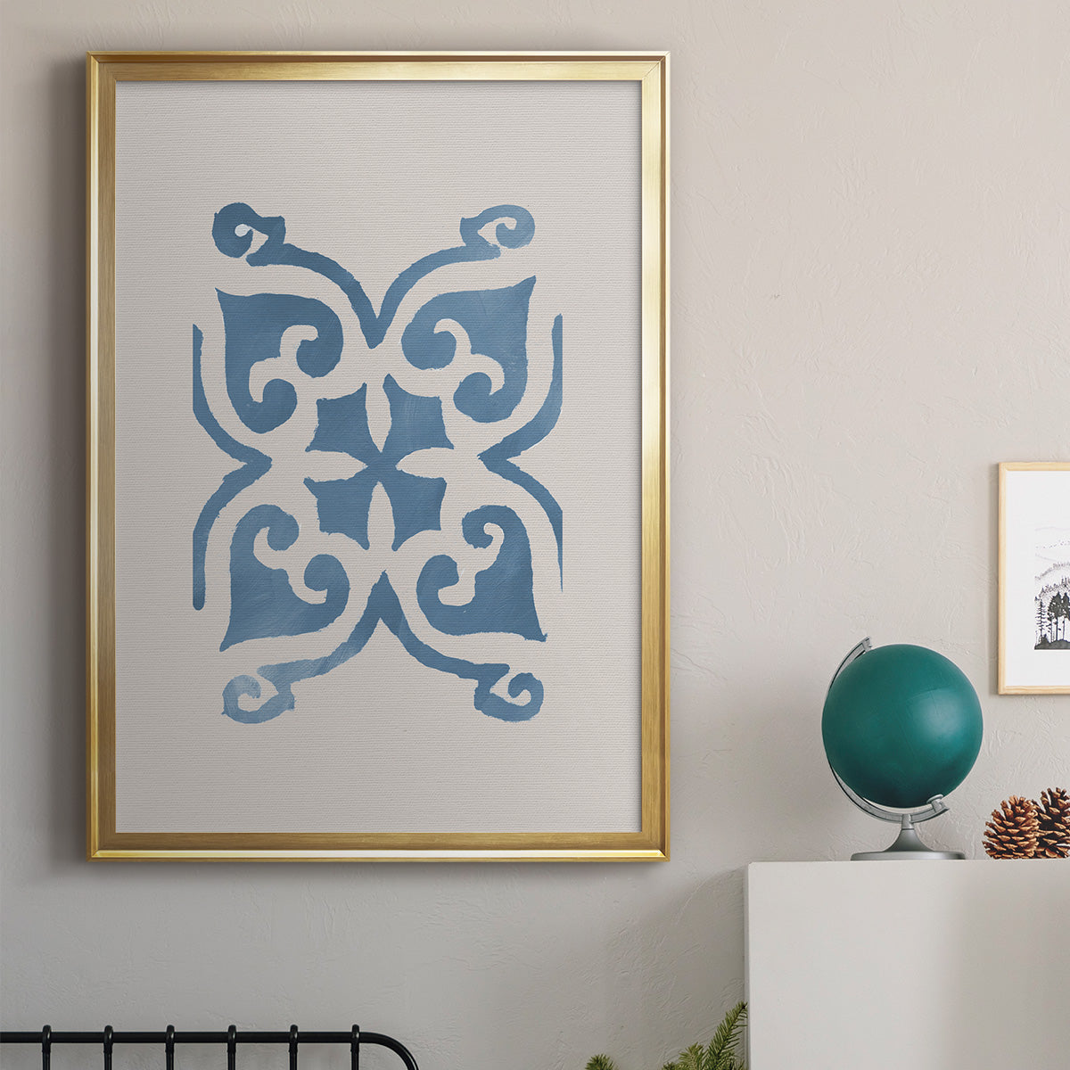 Monochrome Terra Mesa Tile II - Modern Framed Canvas Print