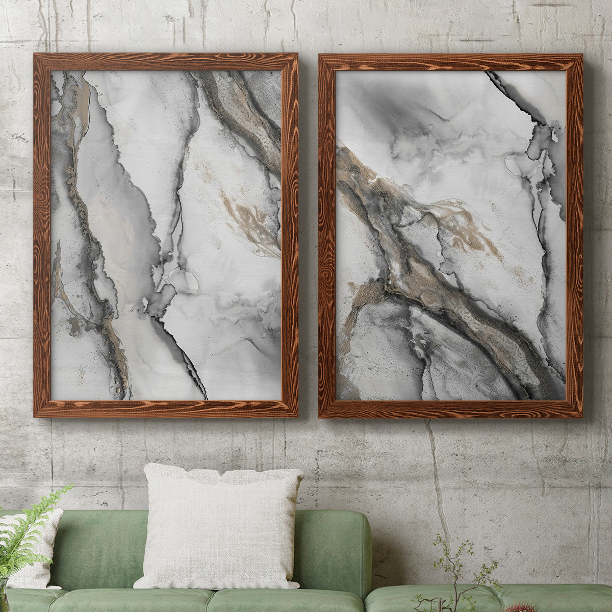 Abstract Ink Fantasy I - Premium Framed Canvas 2 Piece Set - Ready to Hang