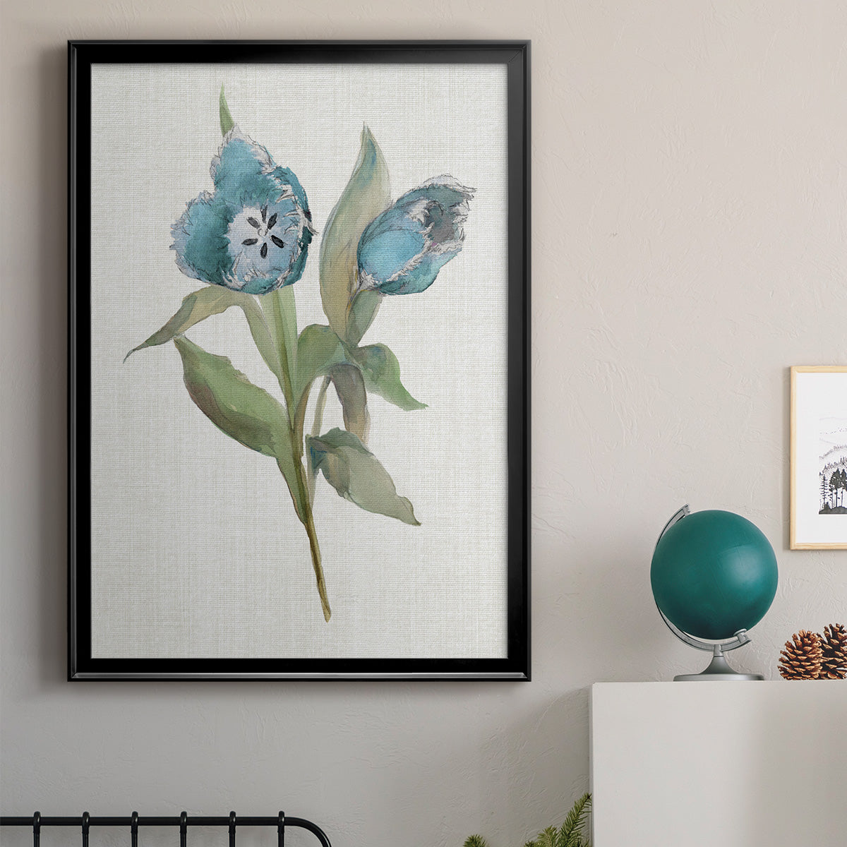 Blue Tulip Picks I - Modern Framed Canvas Print