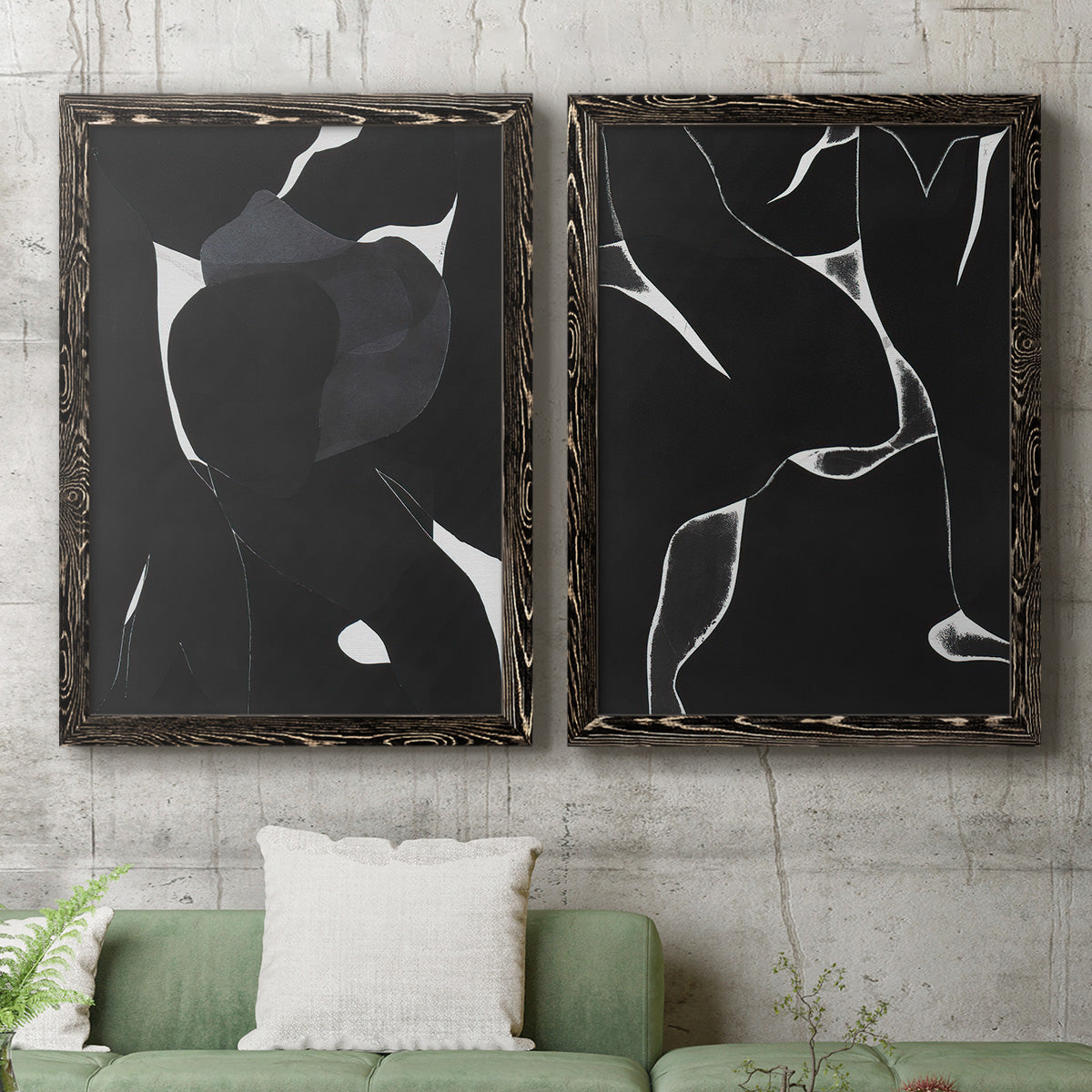 Night Bloom I - Premium Framed Canvas 2 Piece Set - Ready to Hang