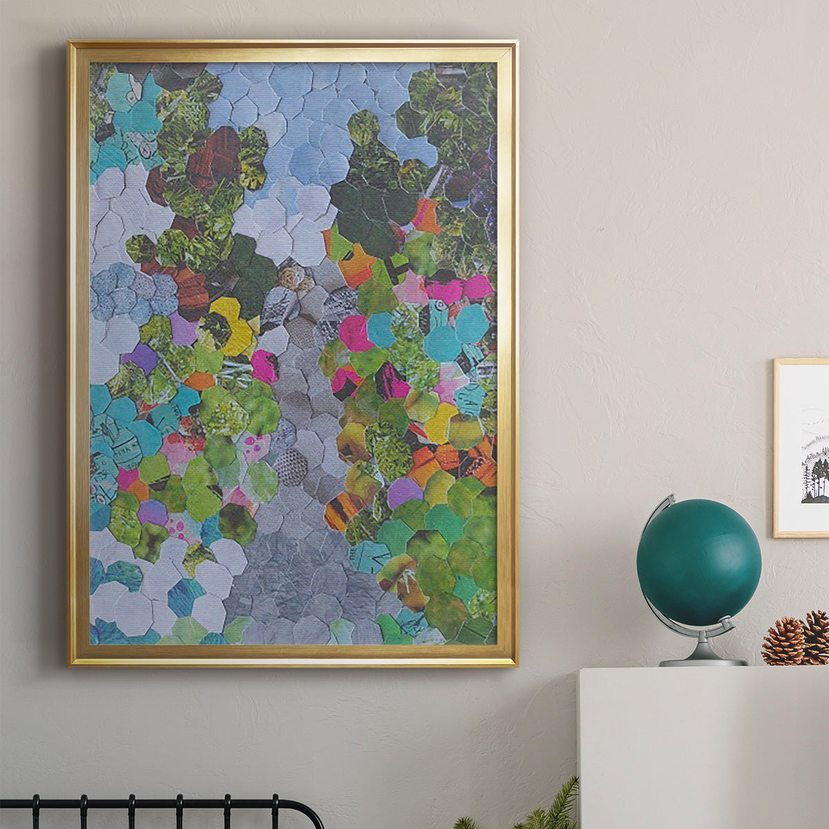 Magenta Garden - Modern Framed Canvas Print