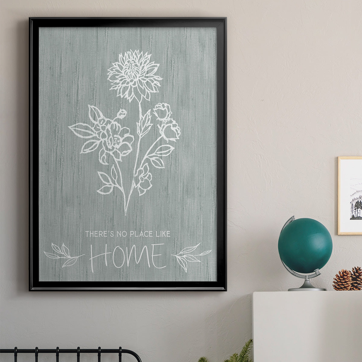 No Place Like Home Sketch - Modern Framed Canvas Print