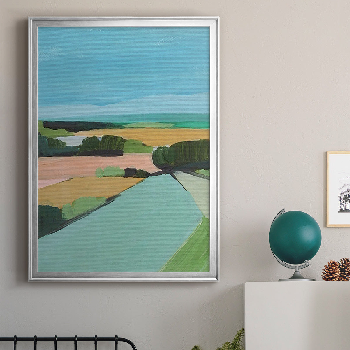 Bright Colored Countryside II - Modern Framed Canvas Print