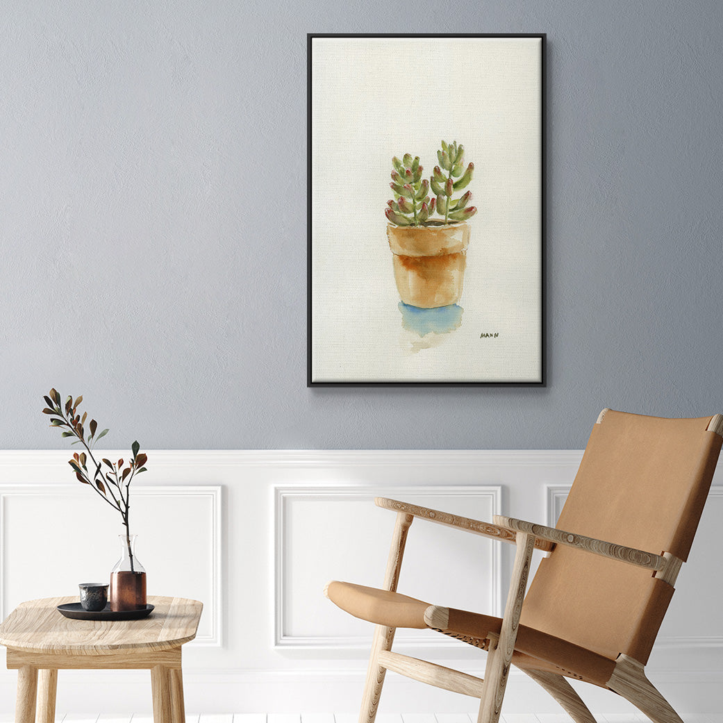 Succulent III - Framed Premium Gallery Wrapped Canvas L Frame - Ready to Hang