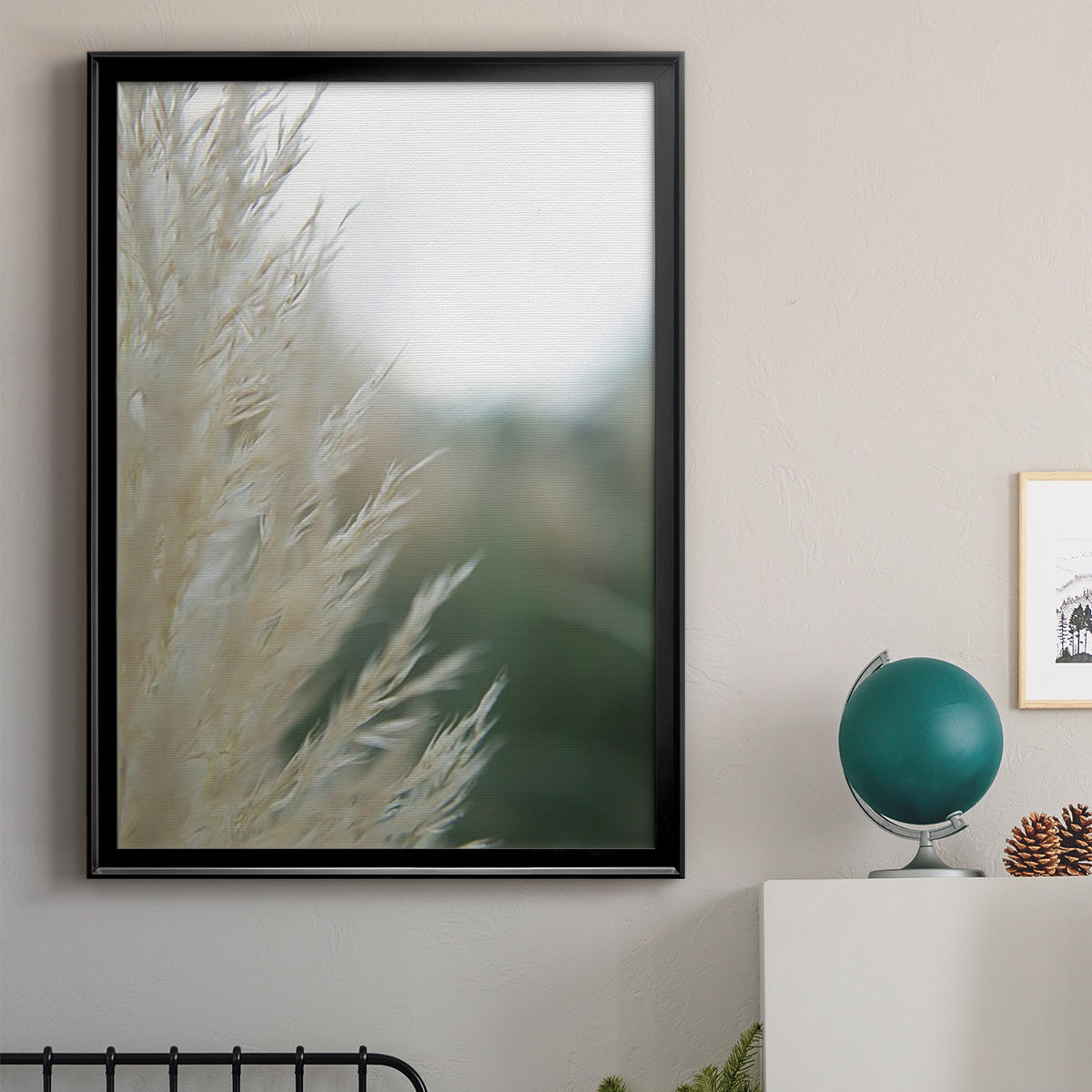 Subtle Grasses I - Modern Framed Canvas Print