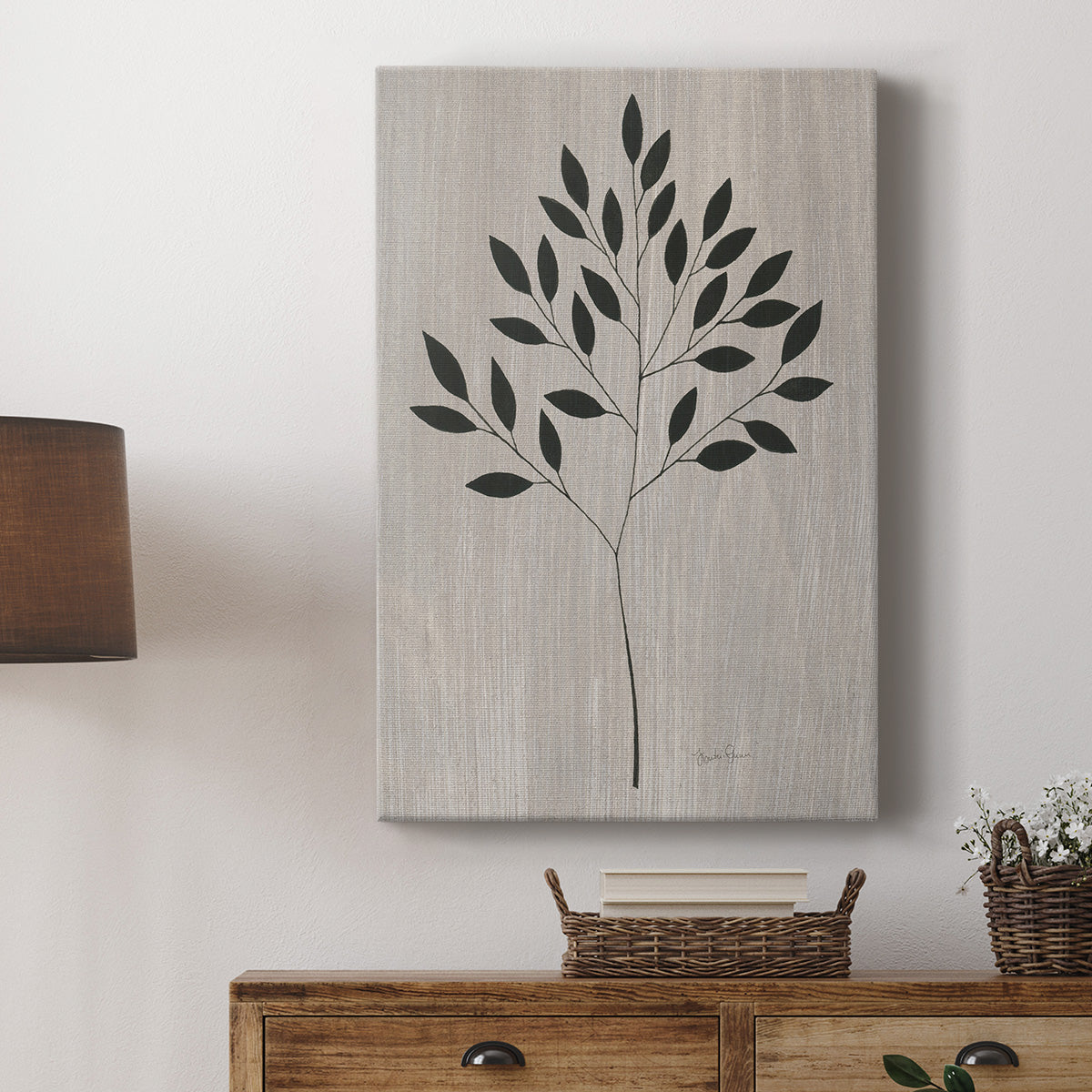 Leaves and Wood I Premium Gallery Wrapped Canvas - Ready to Hang