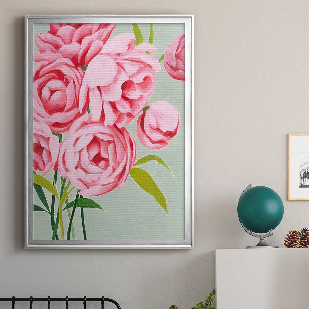 This Year's Peonies II - Modern Framed Canvas Print