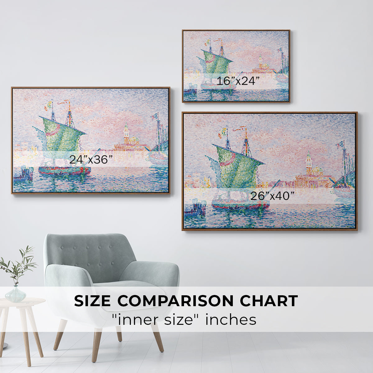 Venice, the Pink Cloud, 1909 - Floater Framed Canvas Print