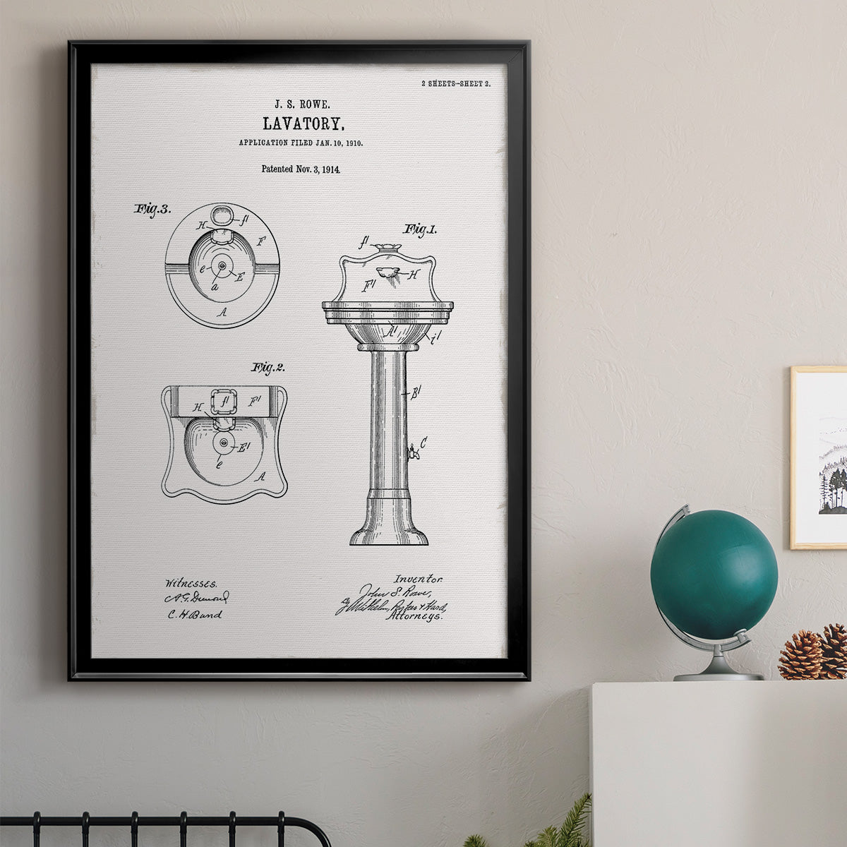 Vintage Sink I - Modern Framed Canvas Print