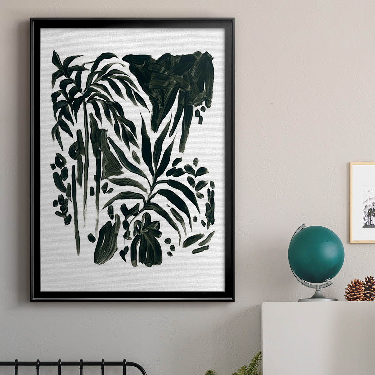 Ink Jungle II - Modern Framed Canvas Print