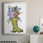 Welly Bunny And Bee - Modern Framed Canvas Print