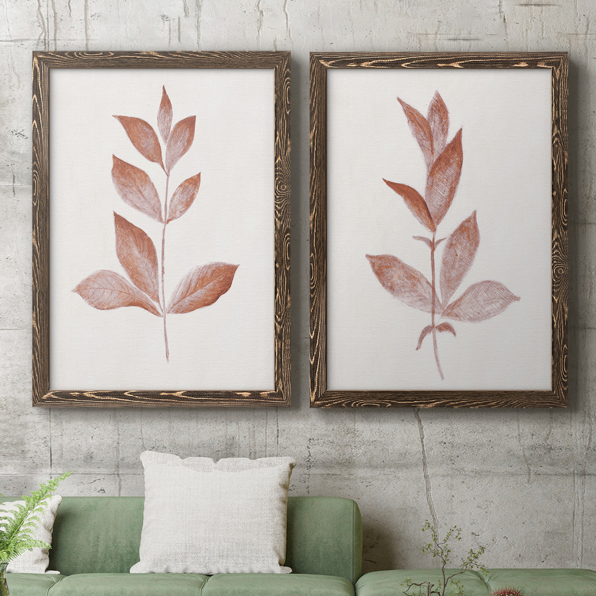 Red Leaf I - Premium Framed Canvas 2 Piece Set - Ready to Hang