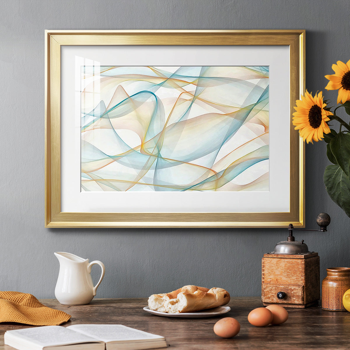 Curves and Waves V - Modern Framed Art Print